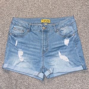 Wax Jean Butt, I Love You High-Rise Push-Up Jean Shorts - Light Wash